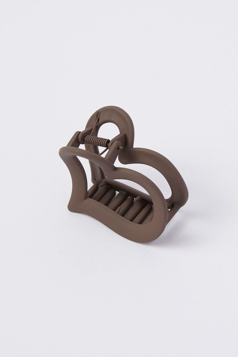 Brown Heart Claw Clip for YouandAll Fashion