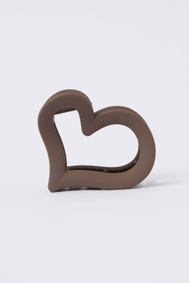 Brown Heart Claw Clip for YouandAll Fashion