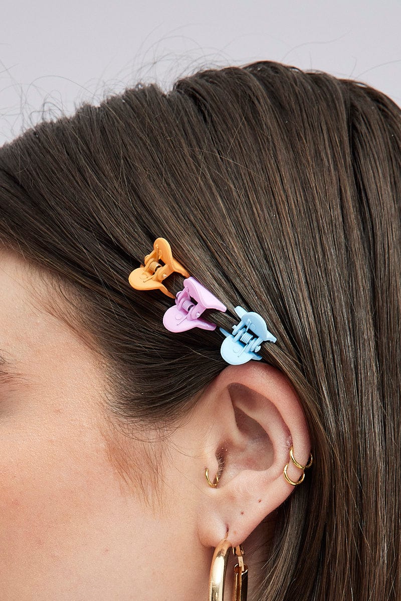 Multi 9 Pack Multi Heart Claw Clips for YouandAll Fashion