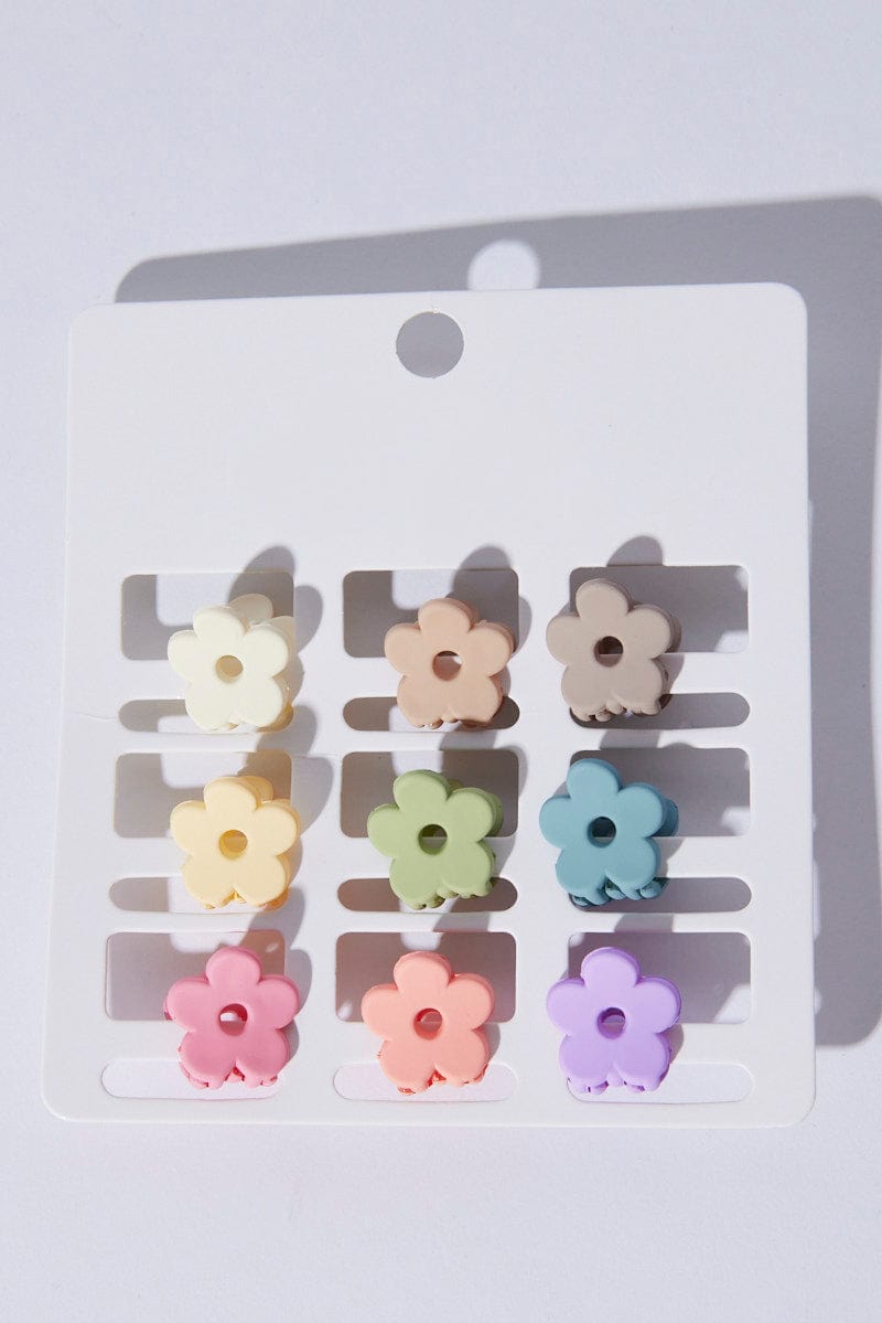 Multi 9 Pack Multi Flower Claw Clips for YouandAll Fashion