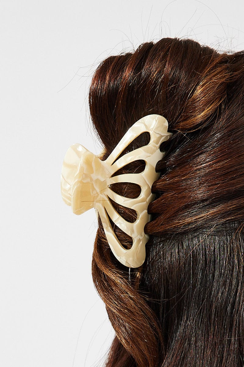 Beige Claw Clip for YouandAll Fashion