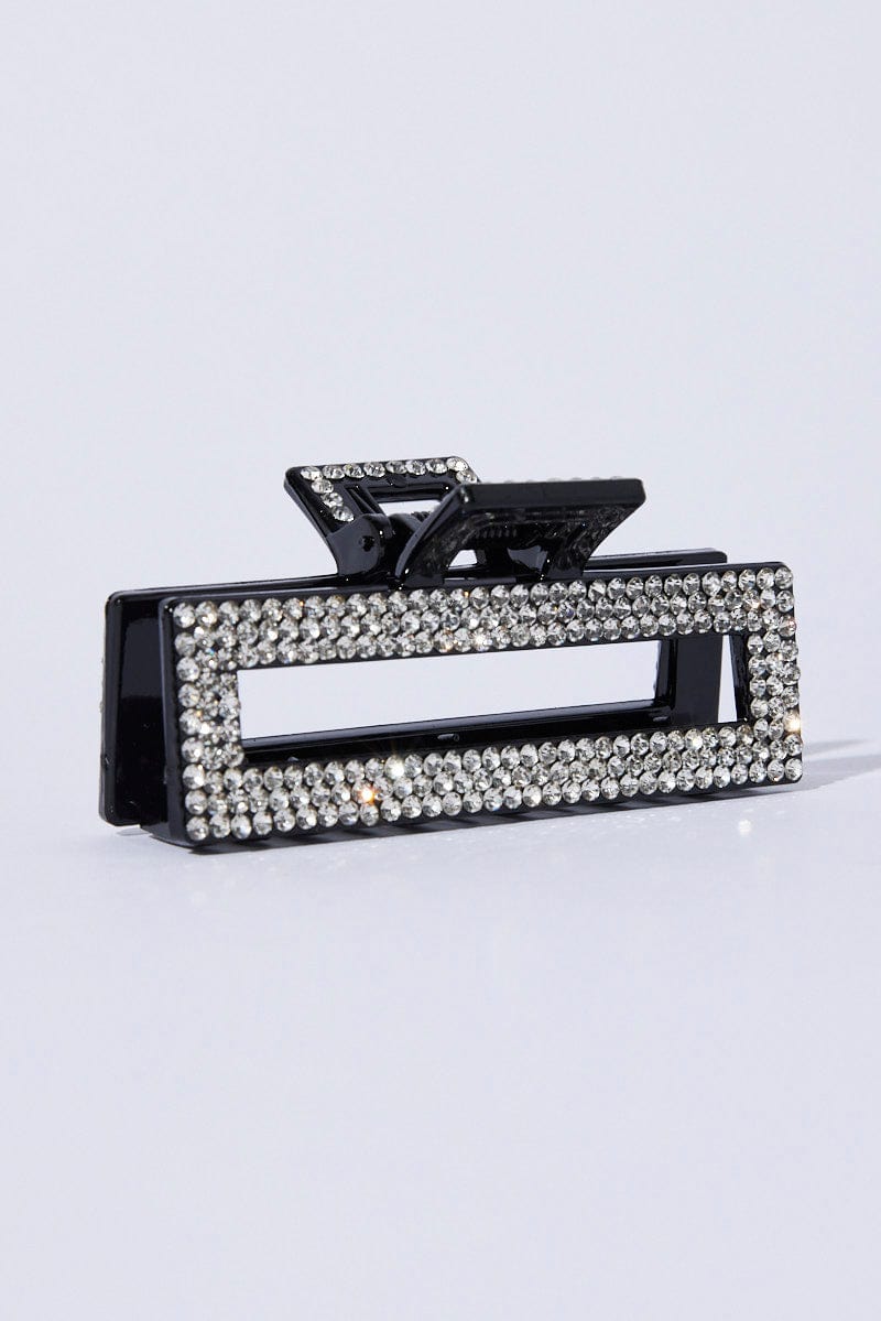 Black Rectangle Hair Claw Clip for YouandAll Fashion