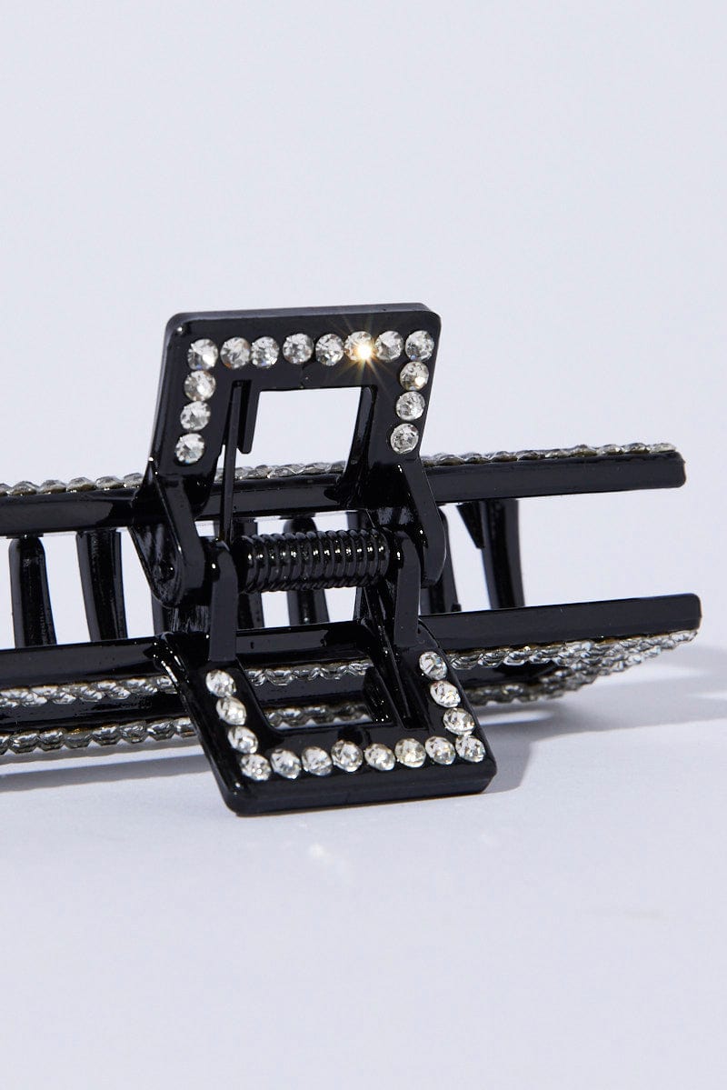 Black Rectangle Hair Claw Clip for YouandAll Fashion