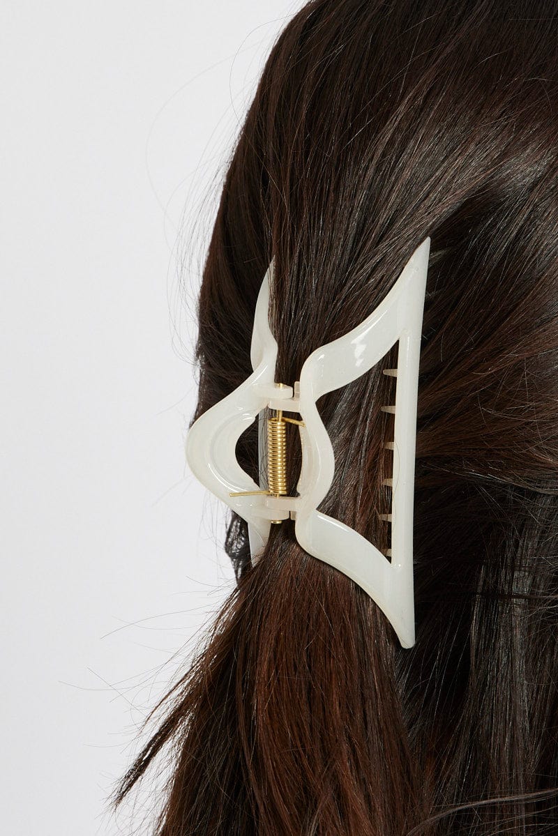 White Triangle Claw Clips for YouandAll Fashion