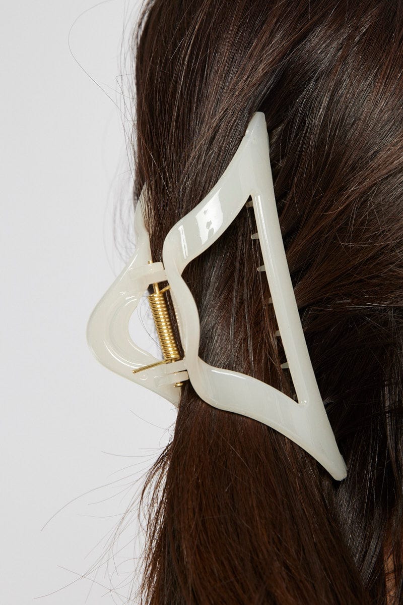 White Triangle Claw Clips for YouandAll Fashion