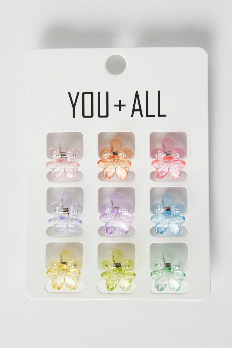 Multi 9 Pack Flower Claw Clips for YouandAll Fashion