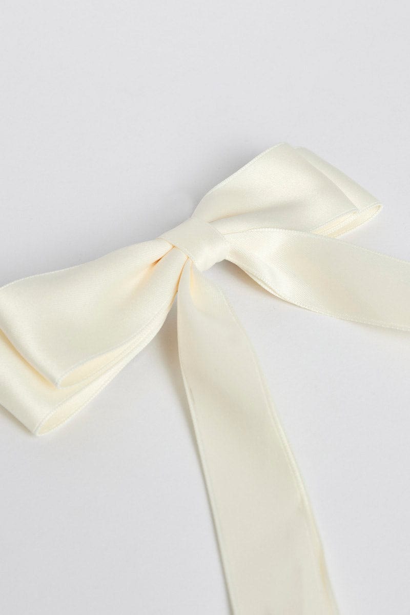 White Bow Hair Clip for YouandAll Fashion