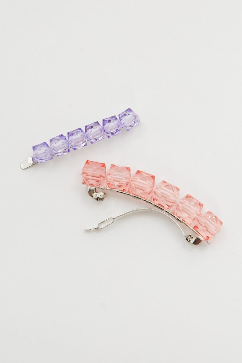 Print Plus 2 Pack Beaded Hair Clips For Women By You And All