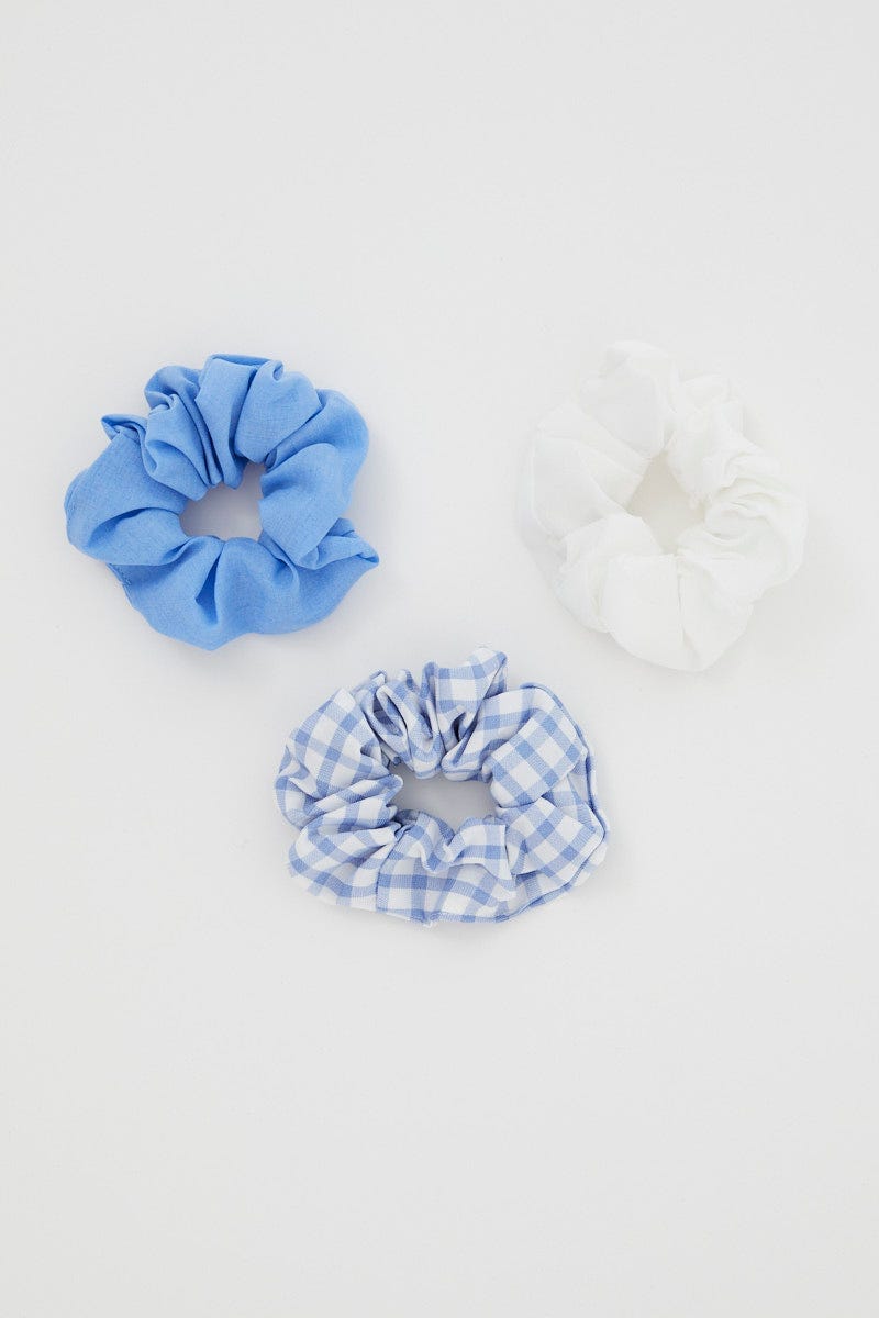 Multi Plus 3 Pack Gingham Scrunchies For Women By You And All