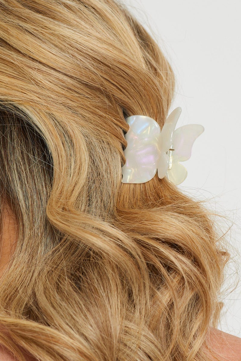 White Butterfly Clip For Women By You And All