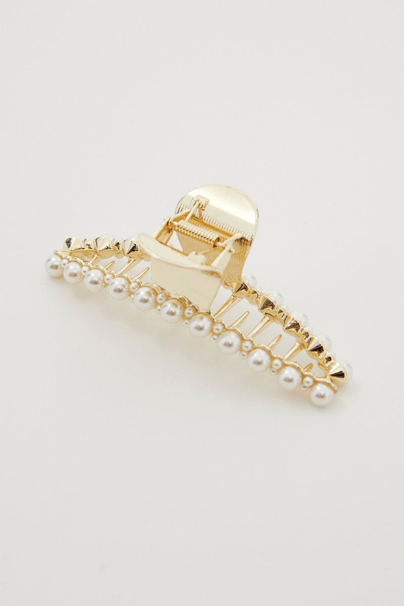 White Plus Pearl Hair Clip For Women By You And All