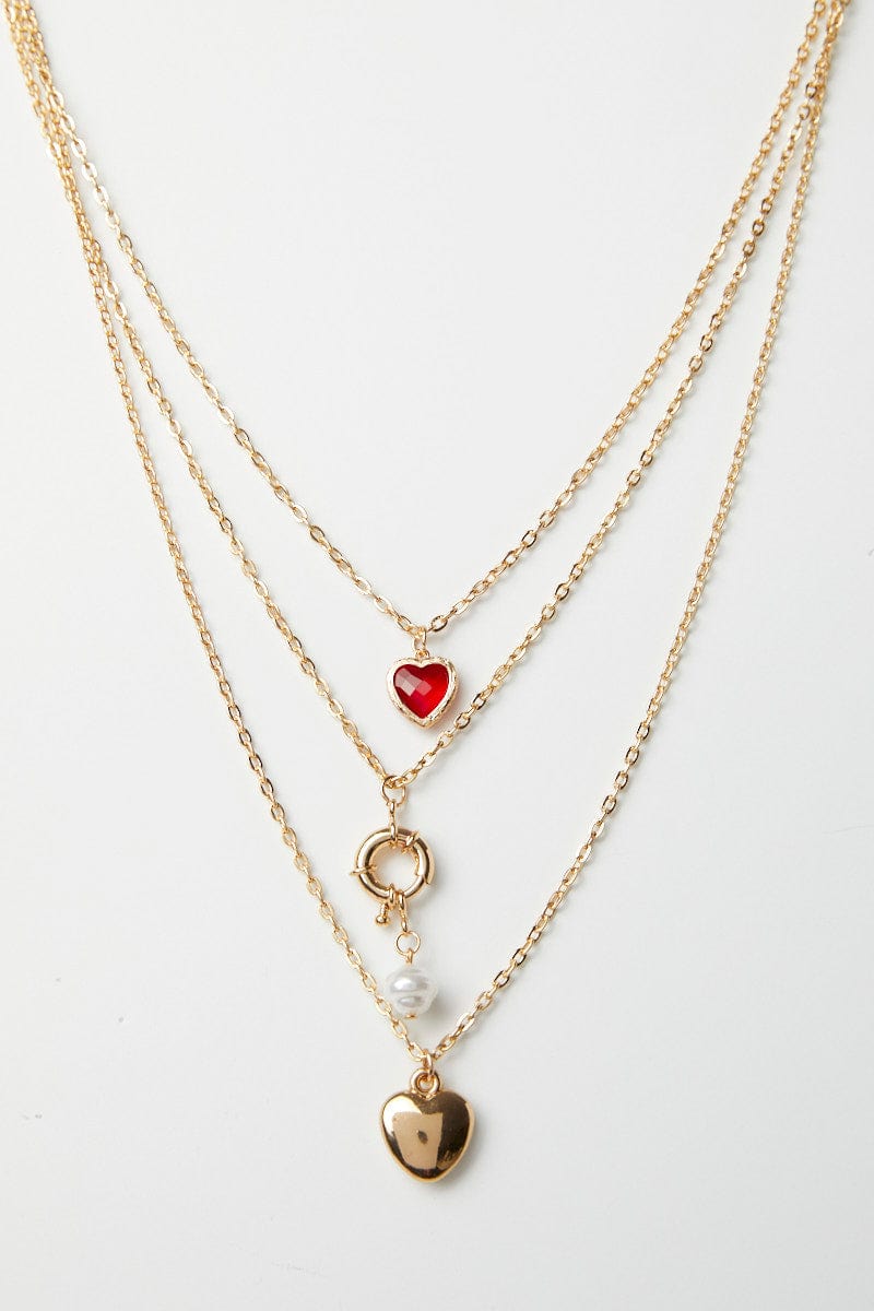 Gold Heart Decor Layered Necklace for YouandAll Fashion