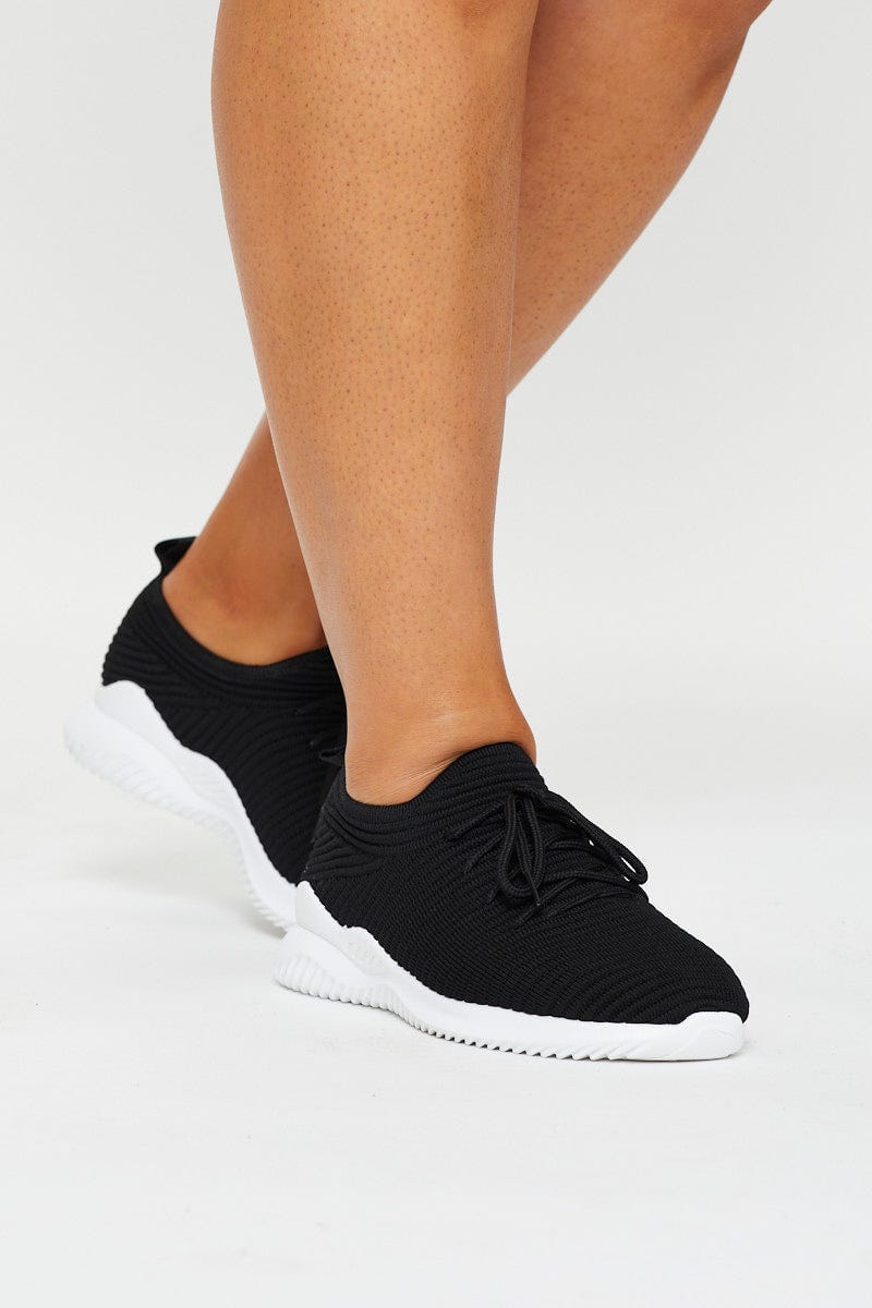 Black Plus X- Trainer Sneaker For Women By You And All