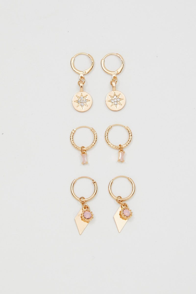 Metallic 3 Pack Earrings For Women By You And All
