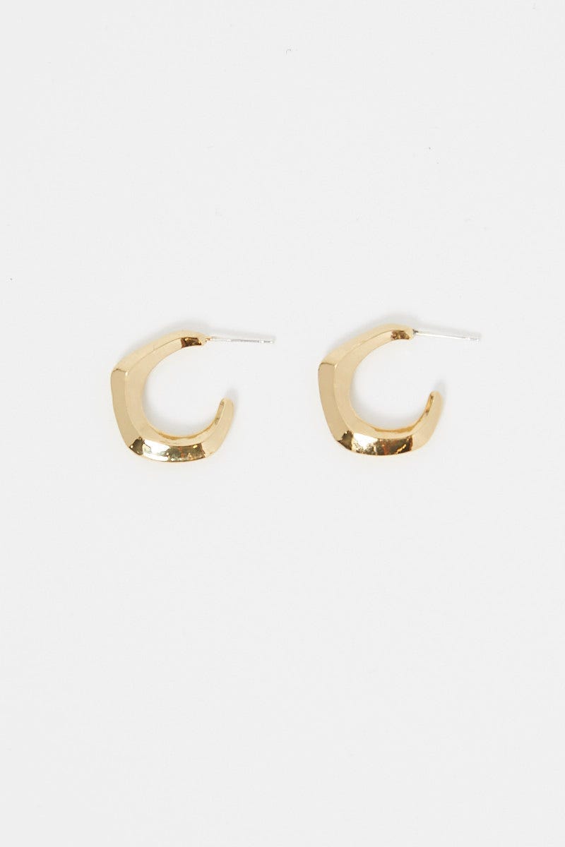 Metallic Plus Chunky Angled Hoop Earrings For Women By You And All