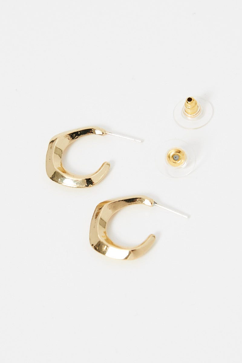 Metallic Plus Chunky Angled Hoop Earrings For Women By You And All