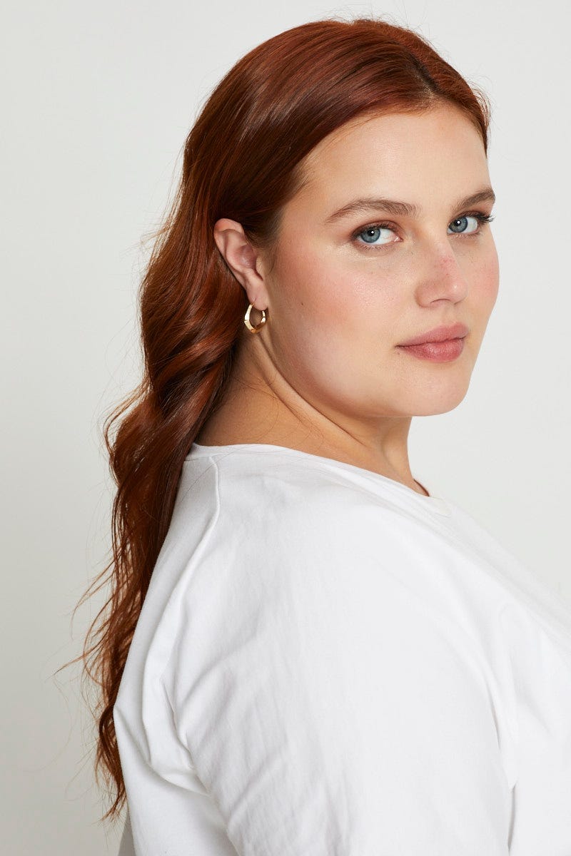 Metallic Plus Chunky Angled Hoop Earrings For Women By You And All