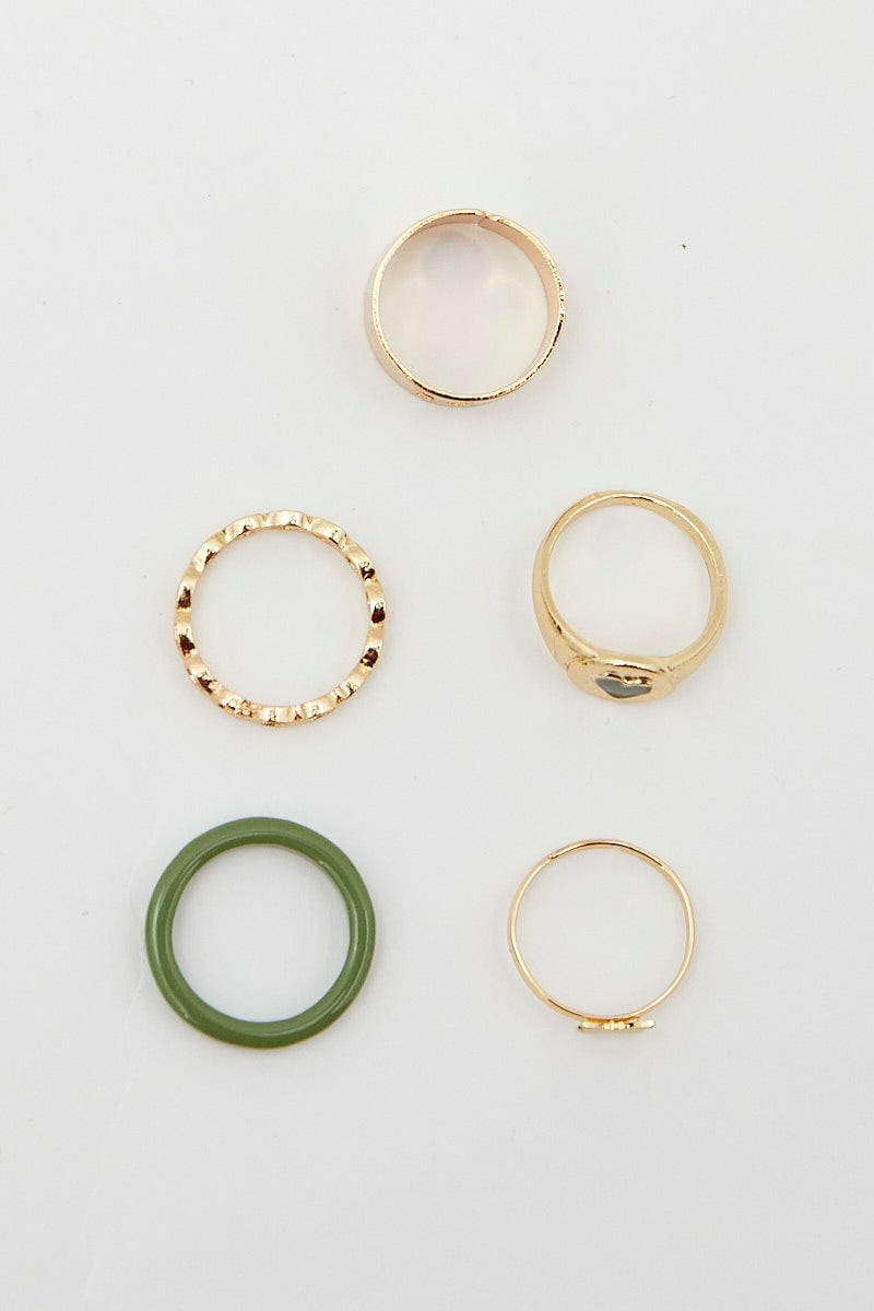 Metallic 5Pcs Rings For Women By You And All
