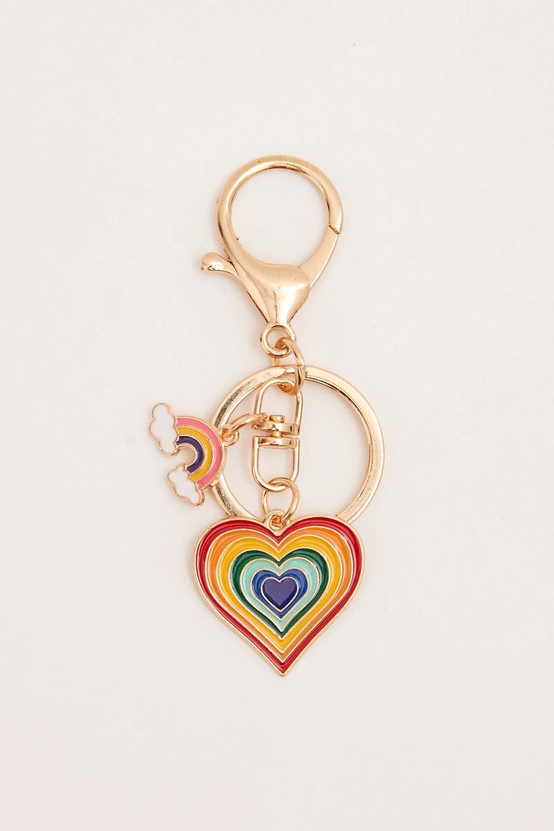 Multi Heart And Rainbow Bridge Keyring For Women By You And All