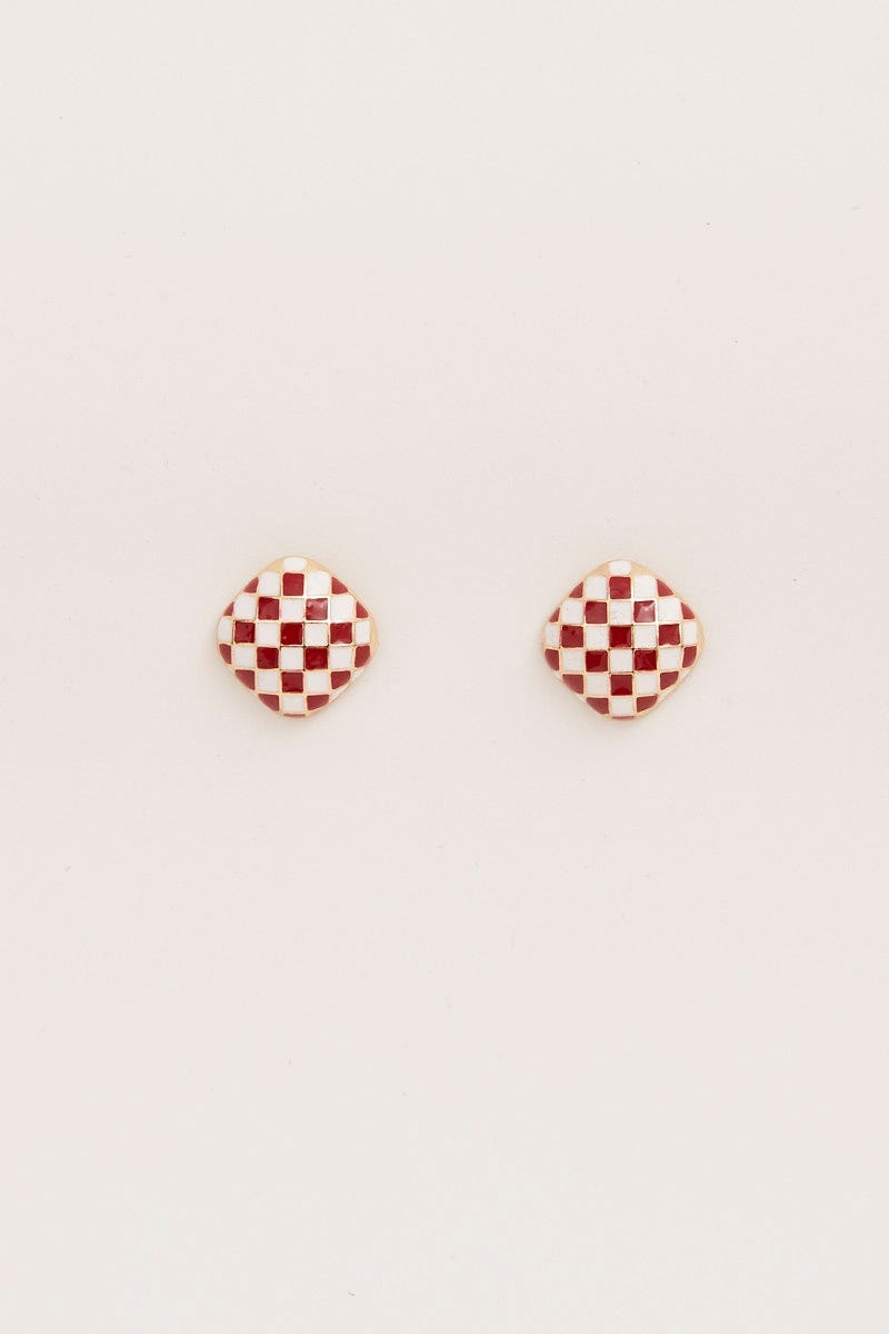 Check Check Square Earrings For Women By You And All