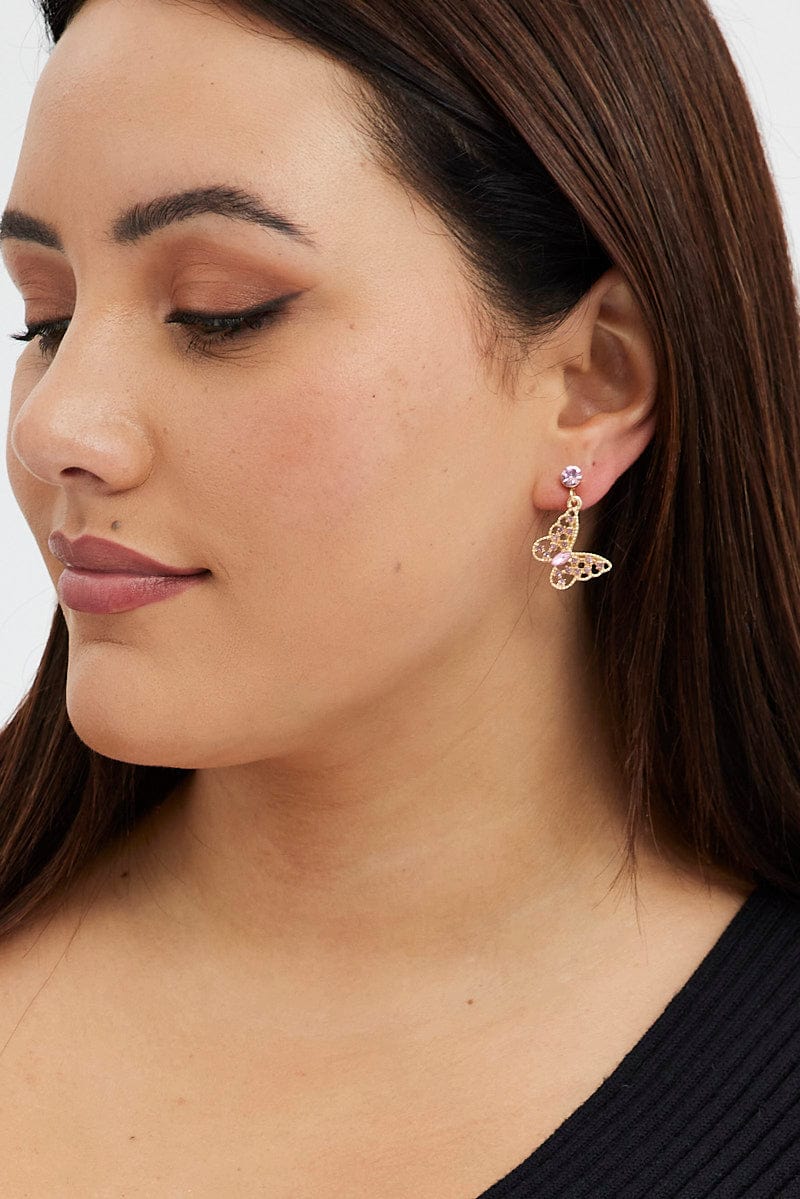 Gold 4 Pack Butterfly Stud Earrings for YouandAll Fashion