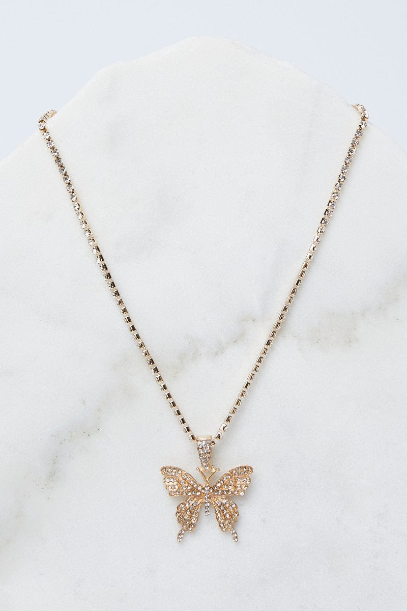 Gold Butterfly Pendent Necklace for YouandAll Fashion