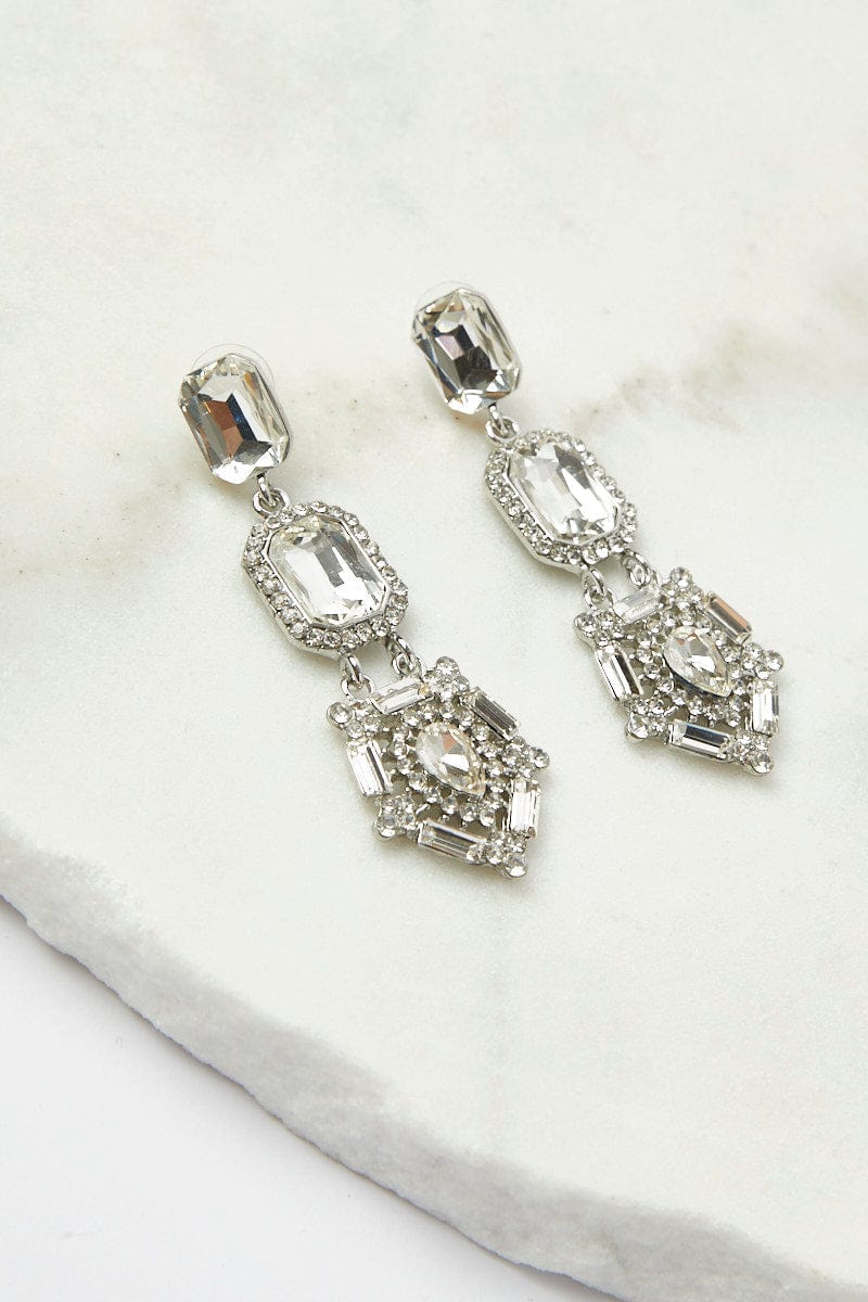 Metallic Crystal Dangle Earrings for YouandAll Fashion