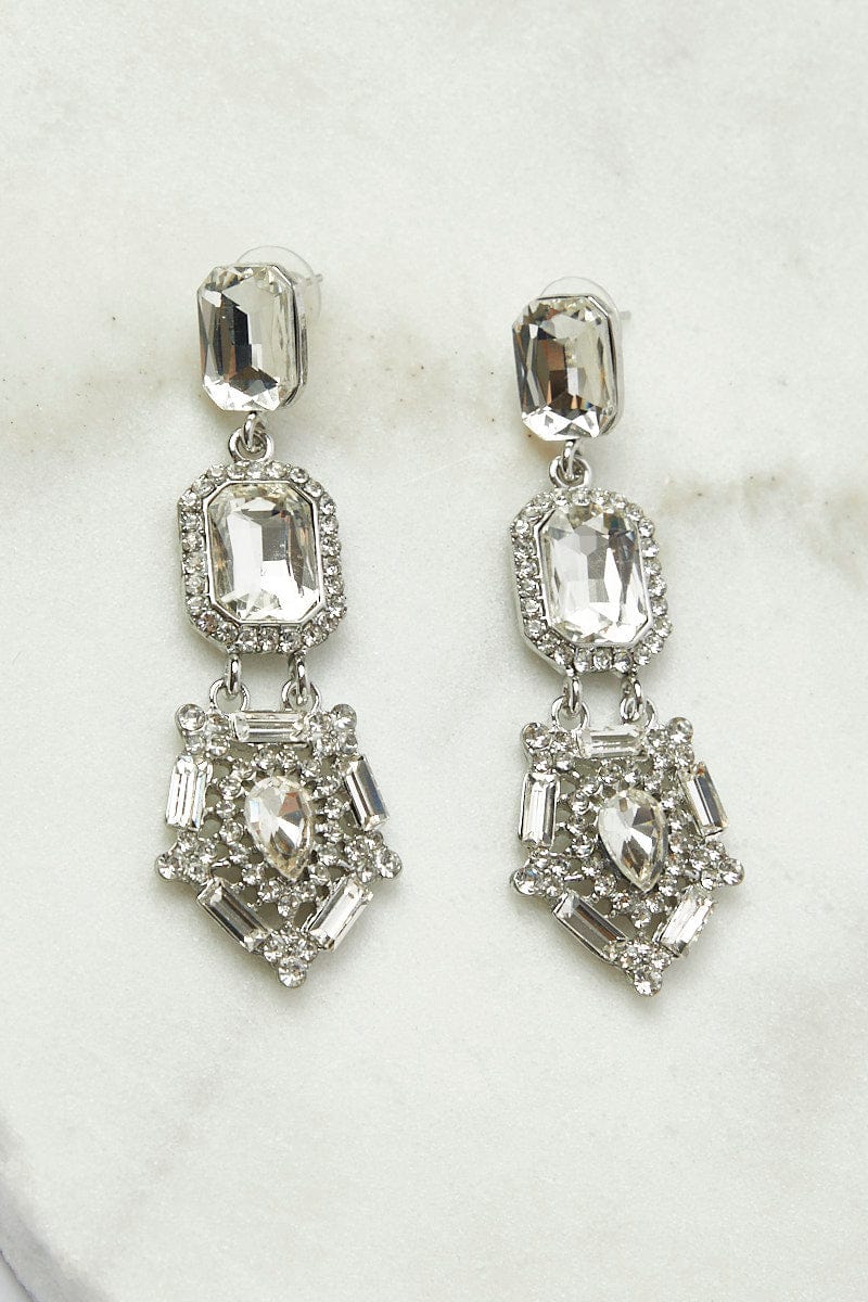 Metallic Crystal Dangle Earrings for YouandAll Fashion