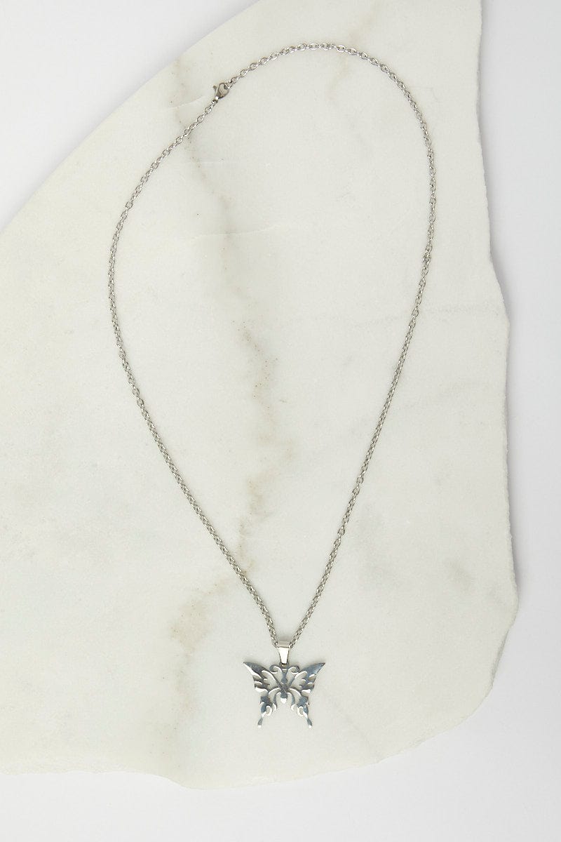 Grey Butterfly Pendent Necklace for YouandAll Fashion