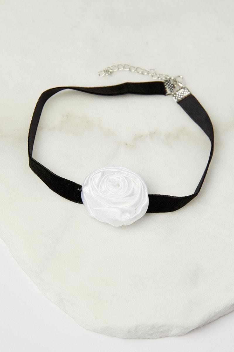 White Rosette Chocker for YouandAll Fashion