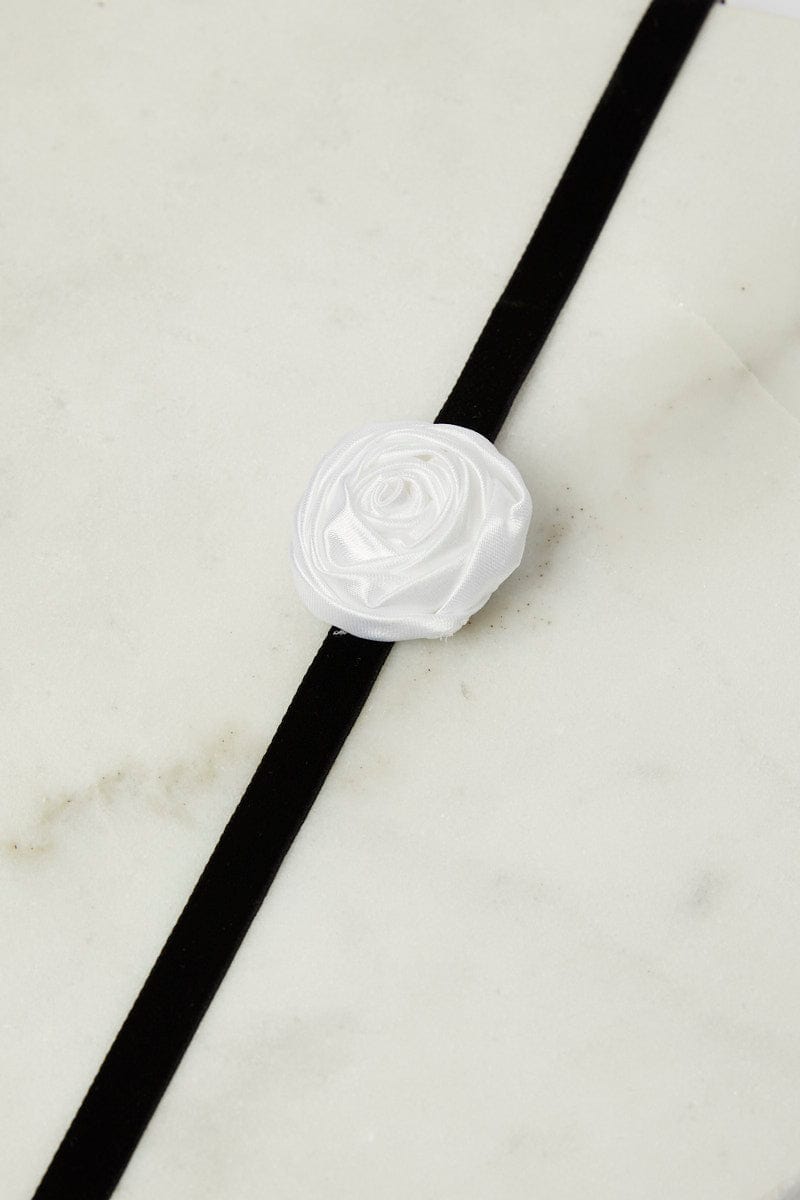 White Rosette Chocker for YouandAll Fashion