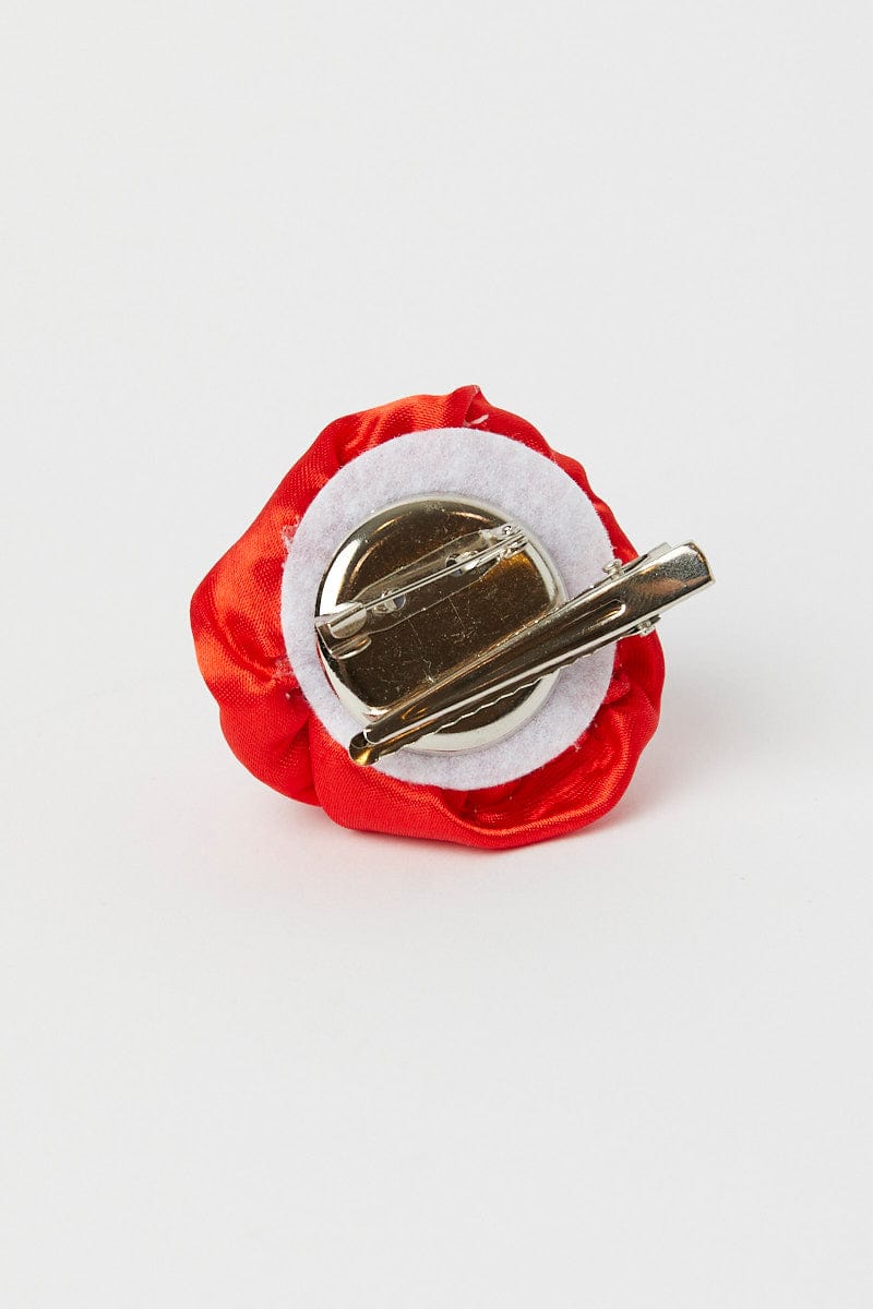 Red Flower Corsage Rosette Pin On Brooch for YouandAll Fashion