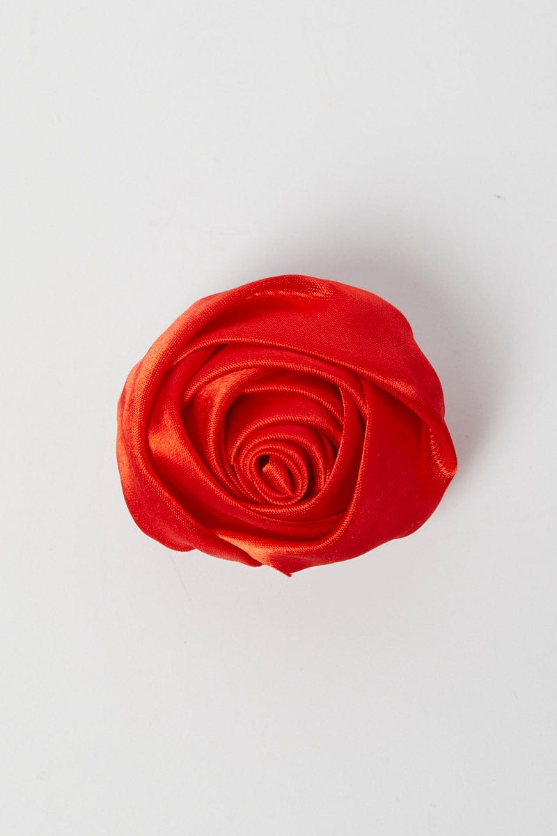 Red Flower Corsage Rosette Pin On Brooch for YouandAll Fashion