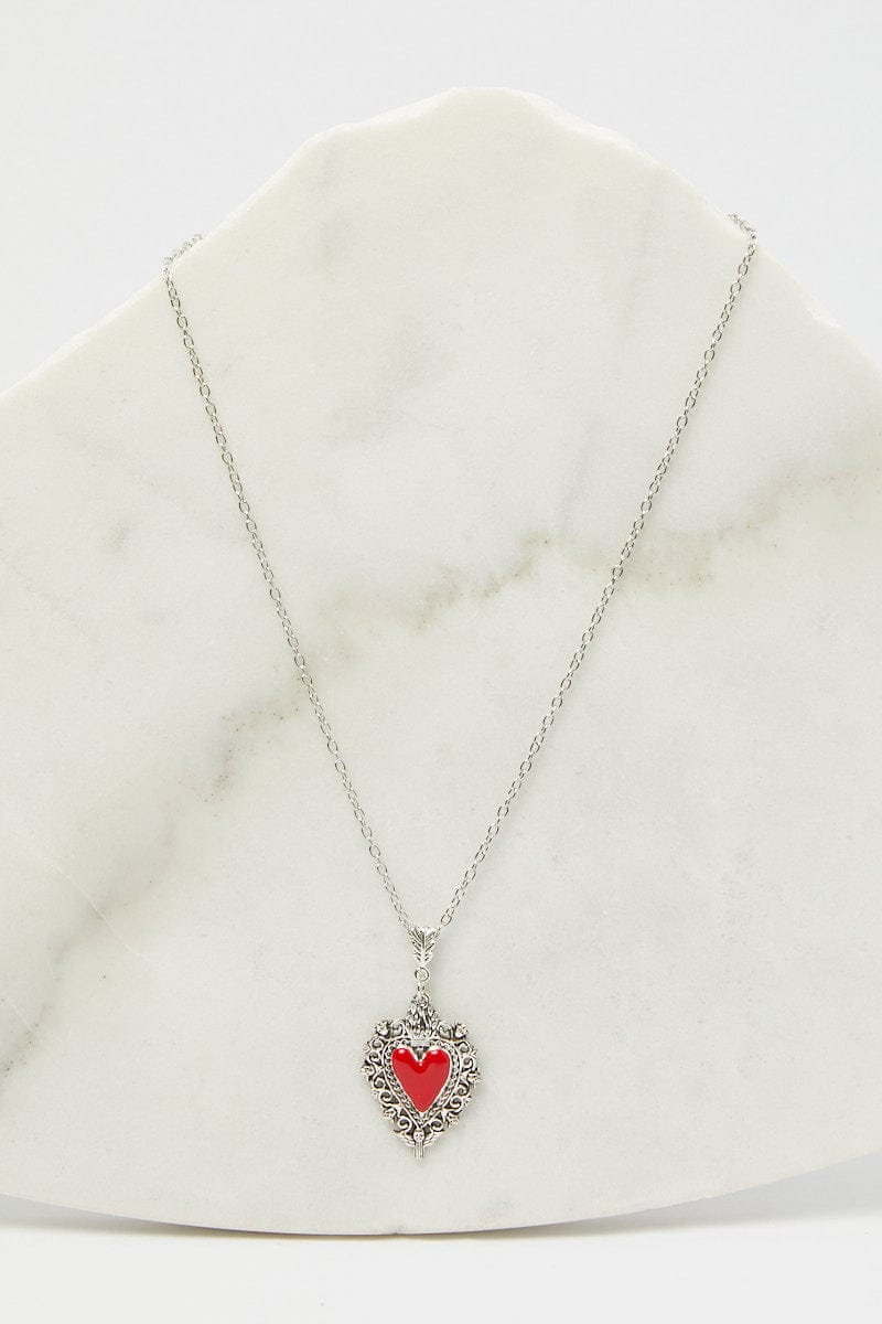 Red Heart Pendent Necklace for YouandAll Fashion