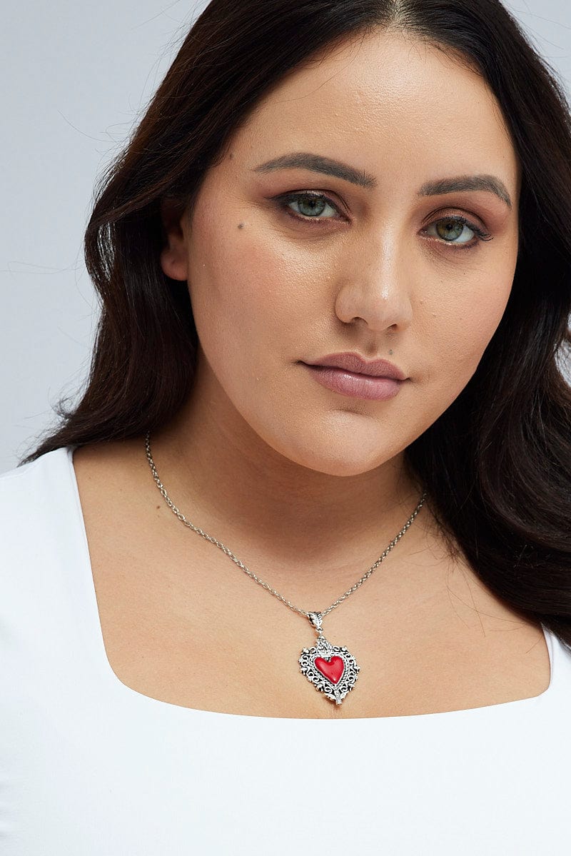 Red Heart Pendent Necklace for YouandAll Fashion