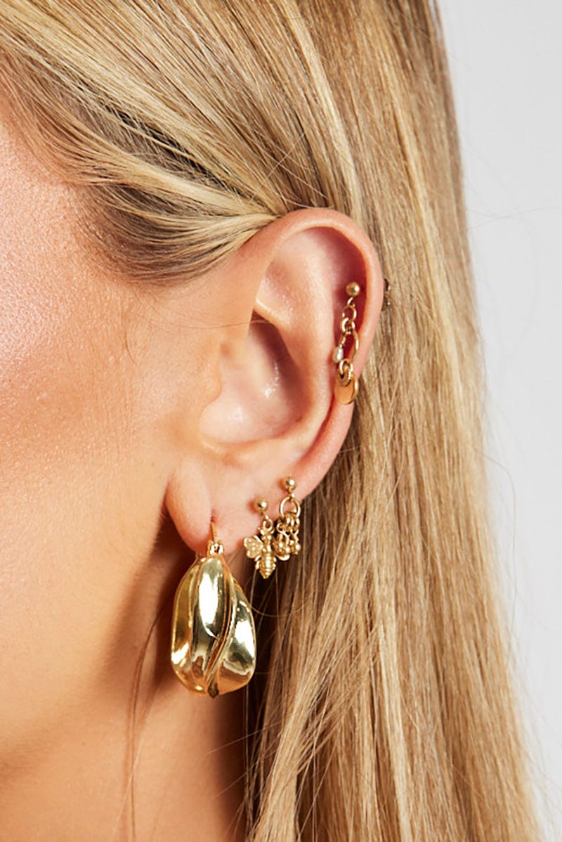 Gold Twist Hoop Earrings for YouandAll Fashion