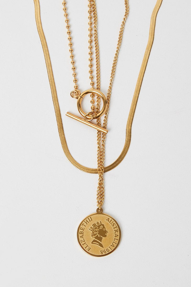 Gold Layered Necklace Coin Pendent for YouandAll Fashion