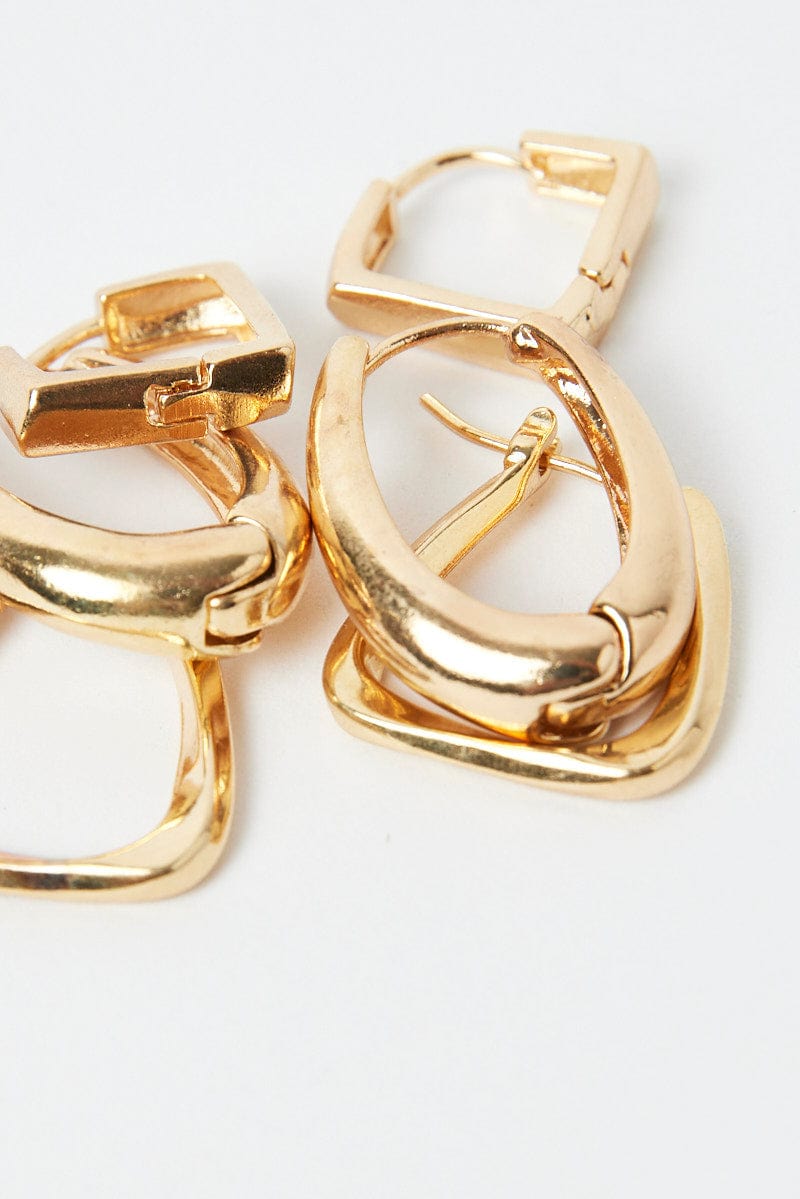 Gold 3 Pack Hoop Earrings for YouandAll Fashion