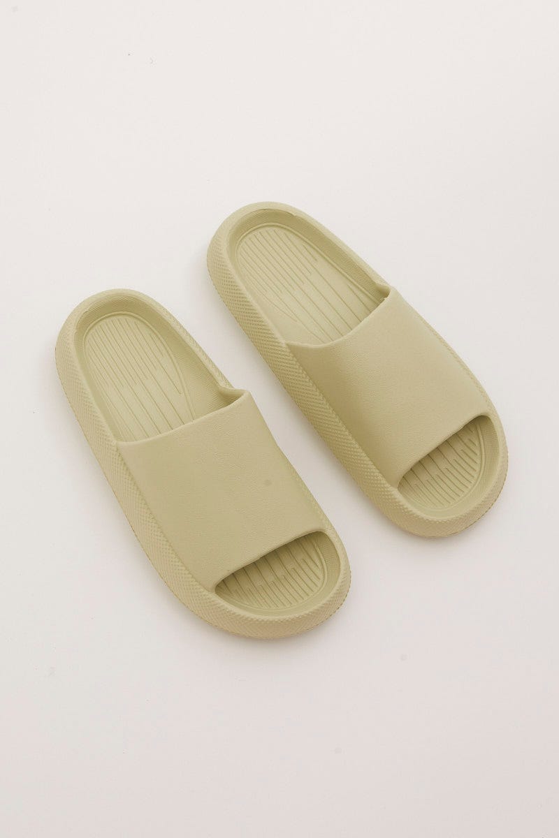 Green Chunky Moulded Slide For Women By You And All