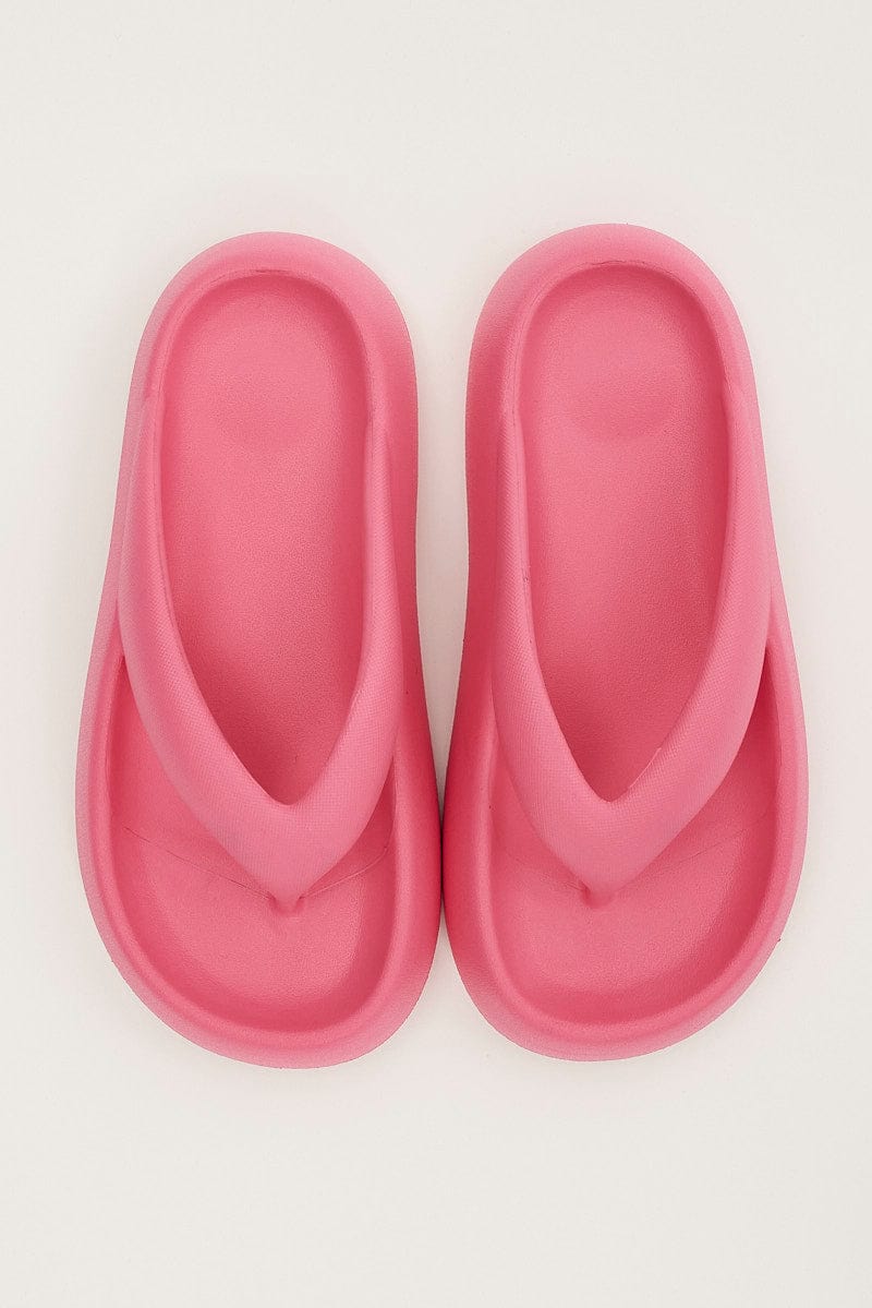 Pink Chunky Toe Post Slippers for YouandAll Fashion