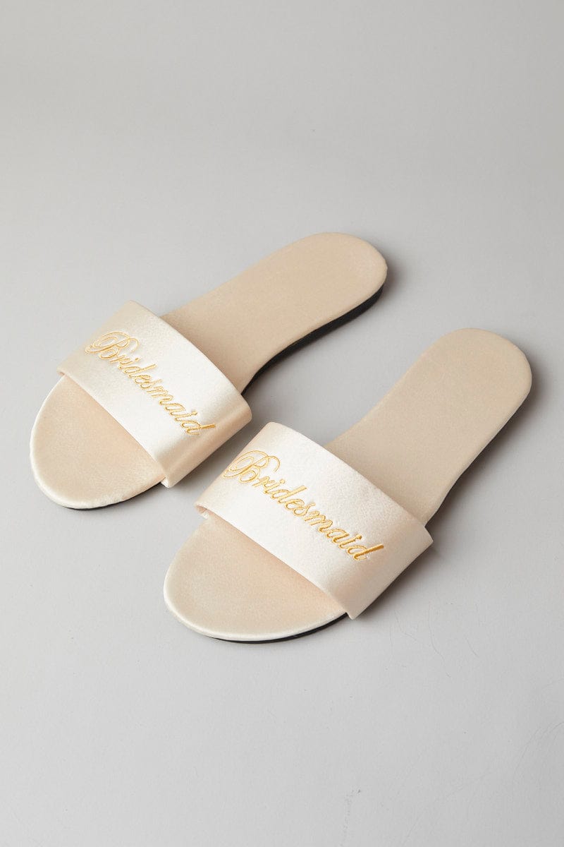 Beige Bridesmaid Slippers for YouandAll Fashion