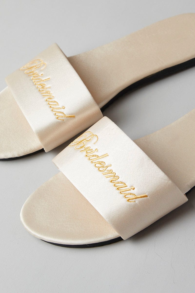 Beige Bridesmaid Slippers for YouandAll Fashion