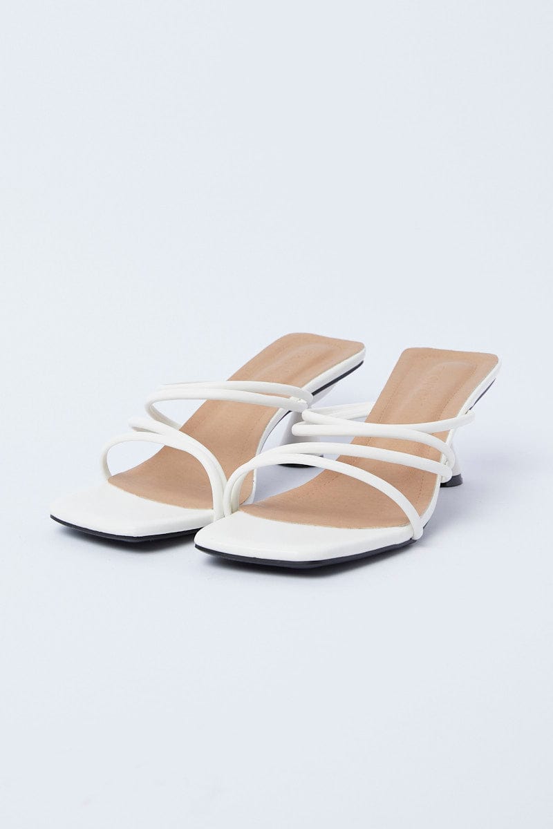 White mid hotsell heel mules