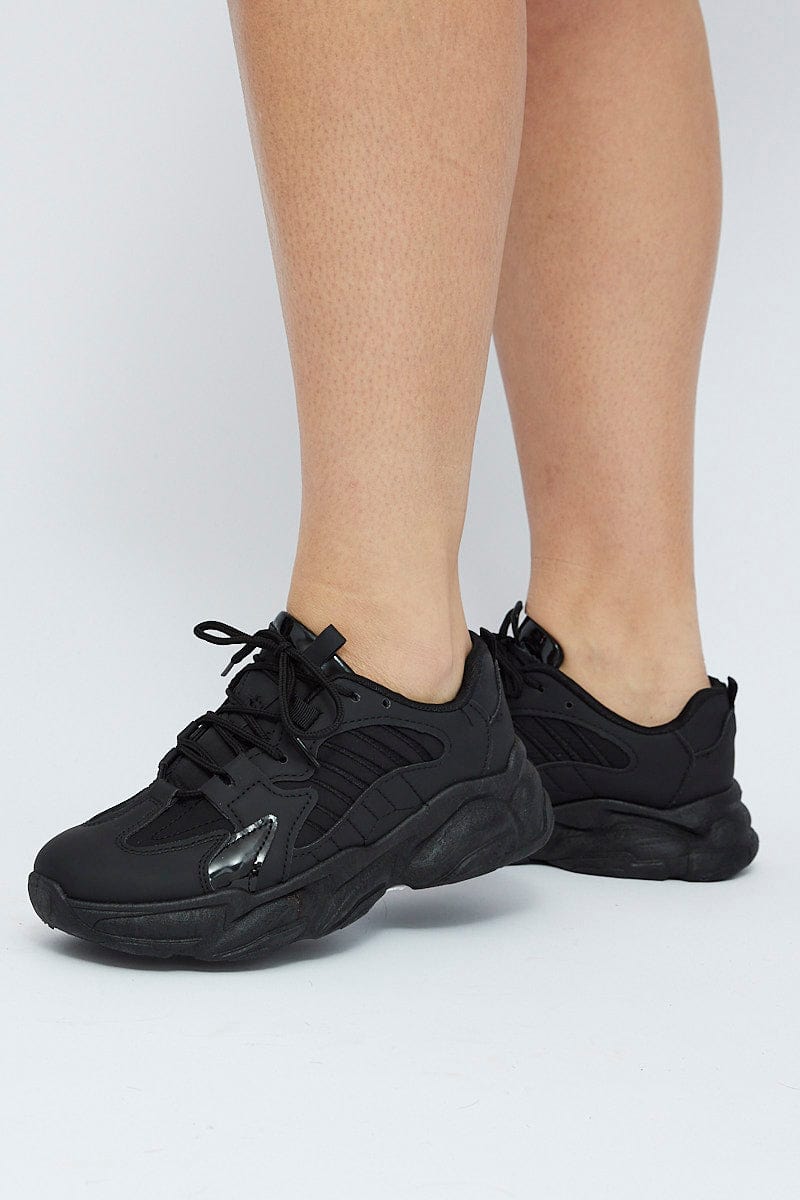 Black Chunky Sneakers for YouandAll Fashion