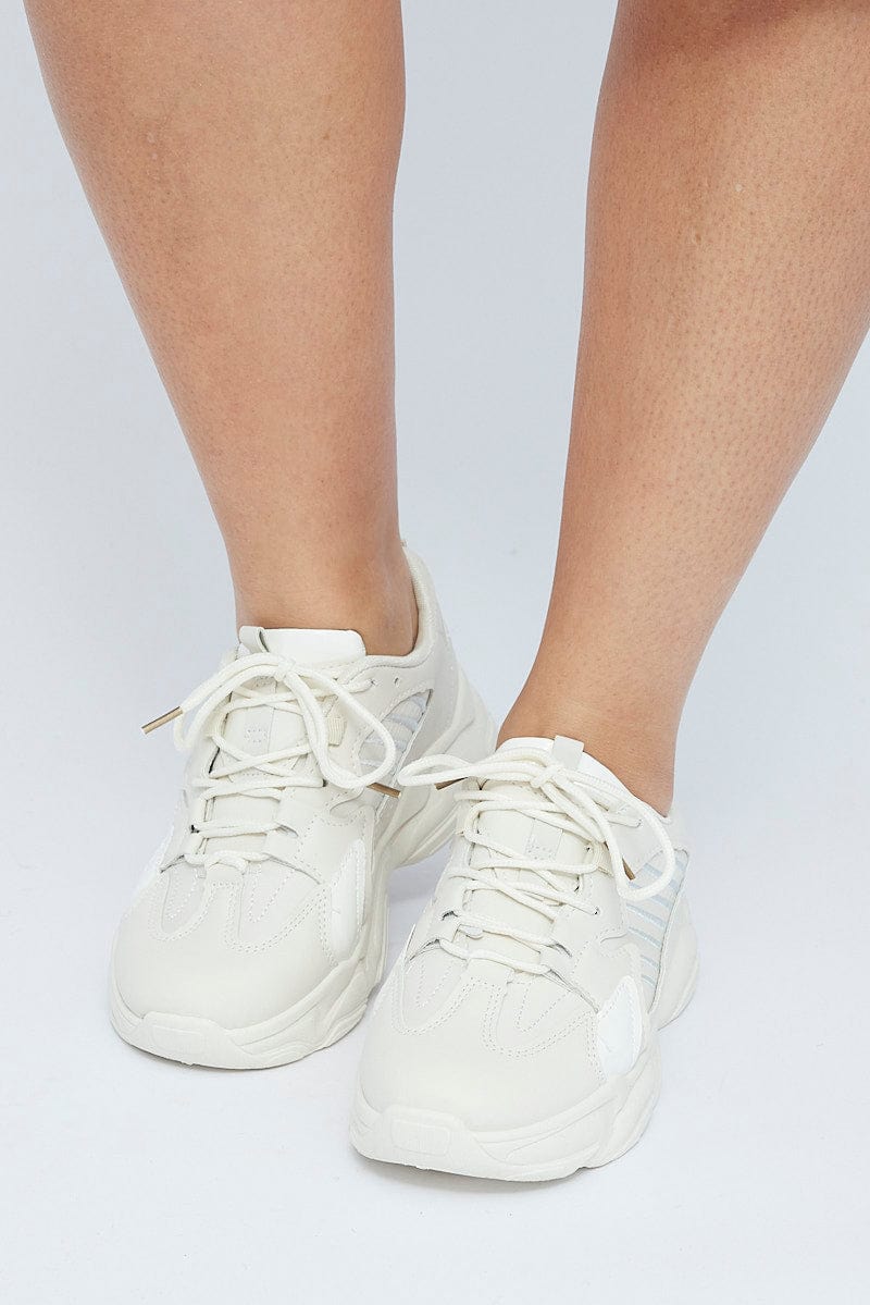 White Chunky Sneakers for YouandAll Fashion