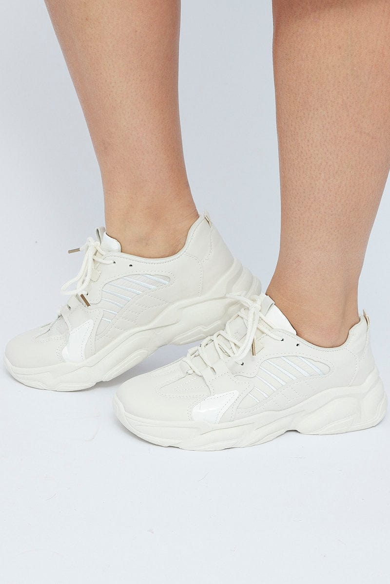 All white chunky sneakers online