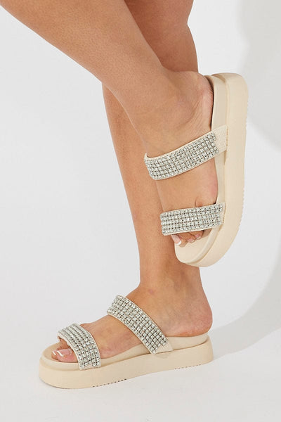 Double strap best sale rhinestone sandals