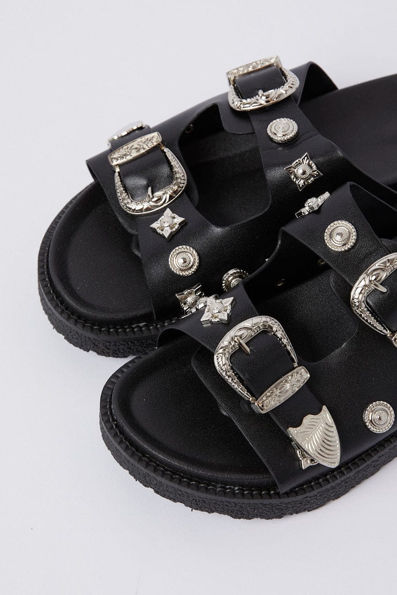 Black Studded Sandals for YouandAll Fashion