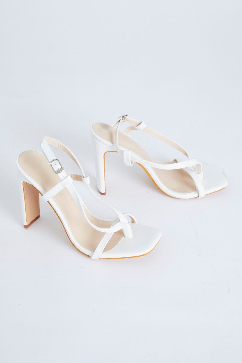 White Wrap Up Strappy Heels For Women By You And All