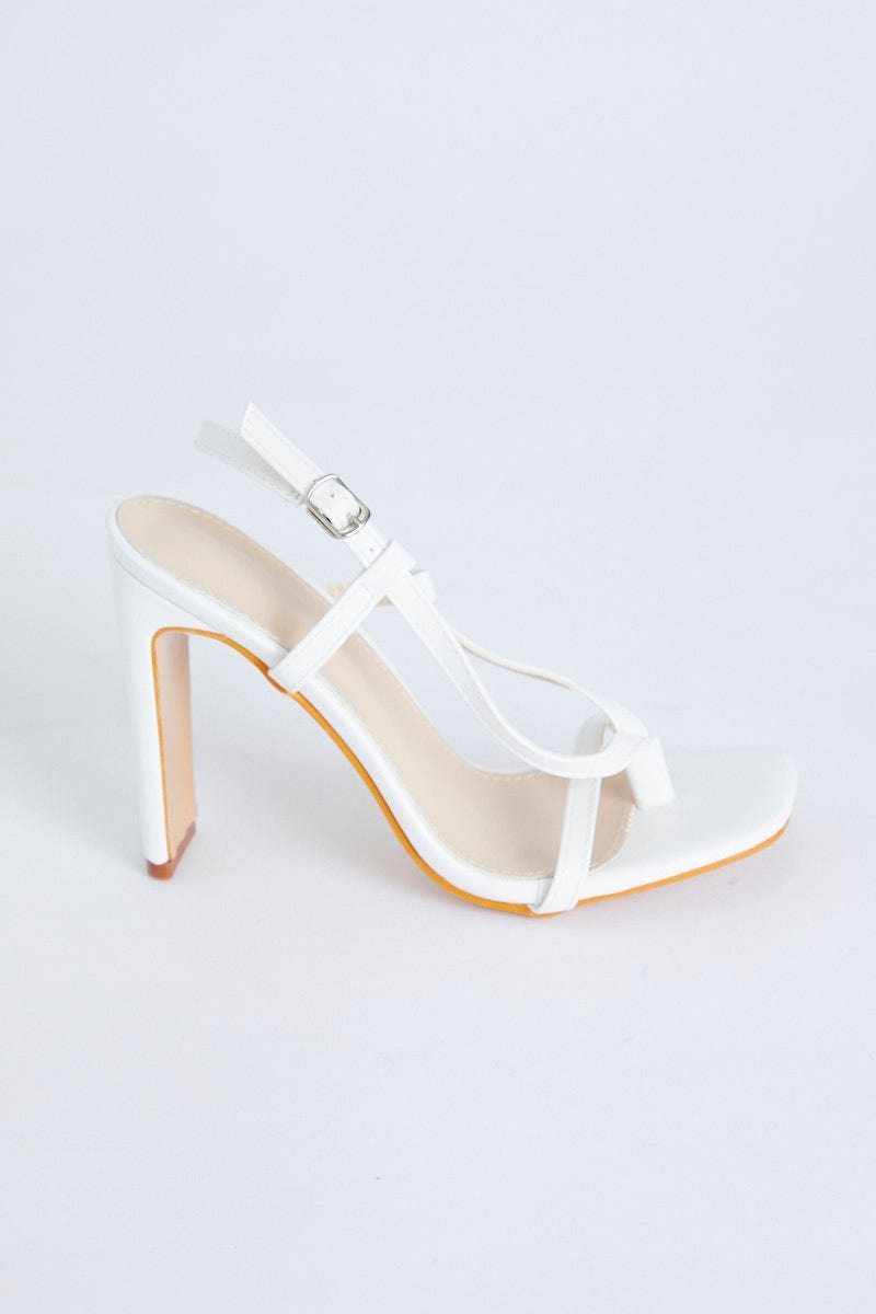 White Wrap Up Strappy Heels For Women By You And All